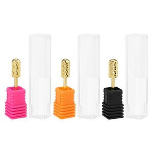 1 Set Tungsten Steel Cylinder Nail Art Manicure Tool Gold Tone